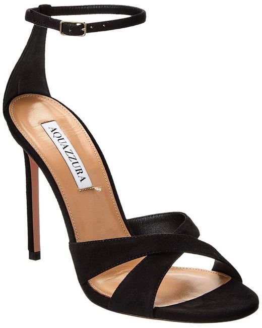 Aquazzura Black Divine 105 Suede Sandal