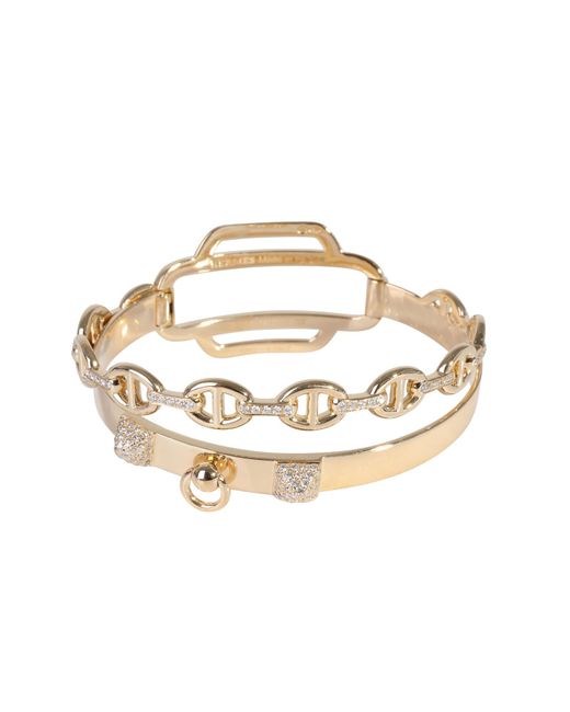 Hermès Metallic Double Tour Collier De Chien Diamond Bracelet