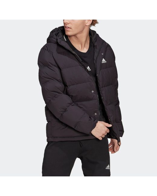 Adidas Black Helionic Hooded Down Jacket for men