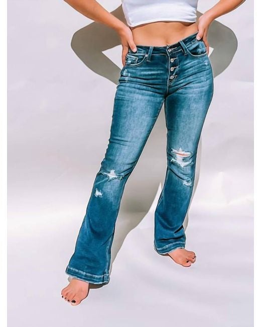 Kancan Blue The Mid-Rise Flare Jeans
