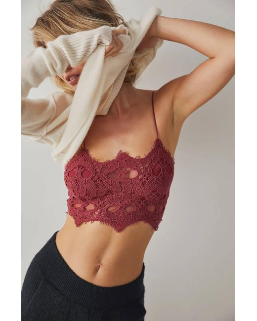 Free People Red Athena Bralette
