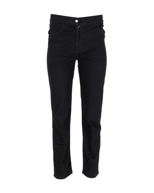 Balmain Black Contrast Stripe Skinny Jeans
