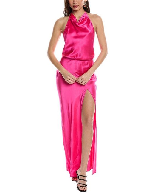 Amanda Uprichard Pink Aurela Silk Gown