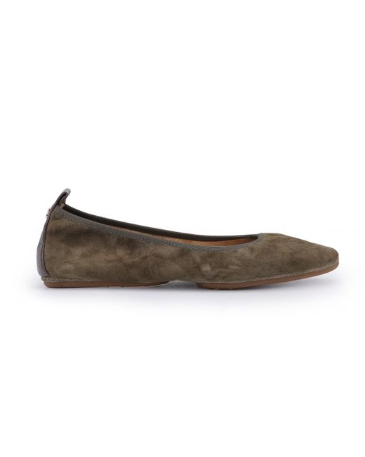 Yosi Samra Gray Vienna Pointed Toe Foldable Ballet Flat