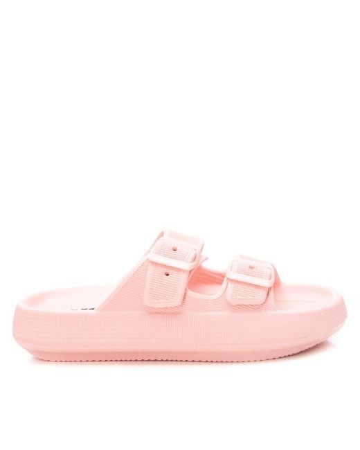 Xti Pink Rubber Flat Sandals By