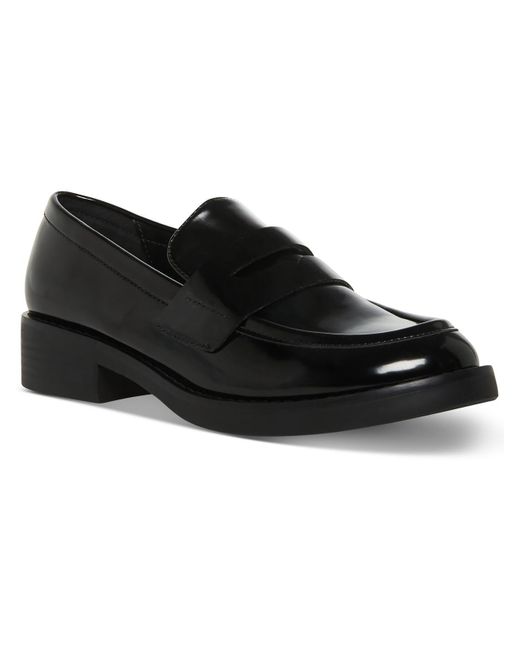 Madden Girl Black Cecilly Patent Round Toe Loafers