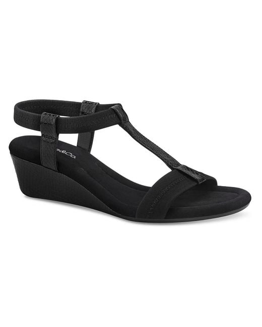 Alfani Black Step N Flex Open Toe Slide On Strappy Sandals