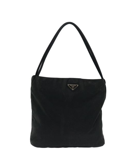 Prada Black Tessuto Synthetic Tote Bag (pre-owned)