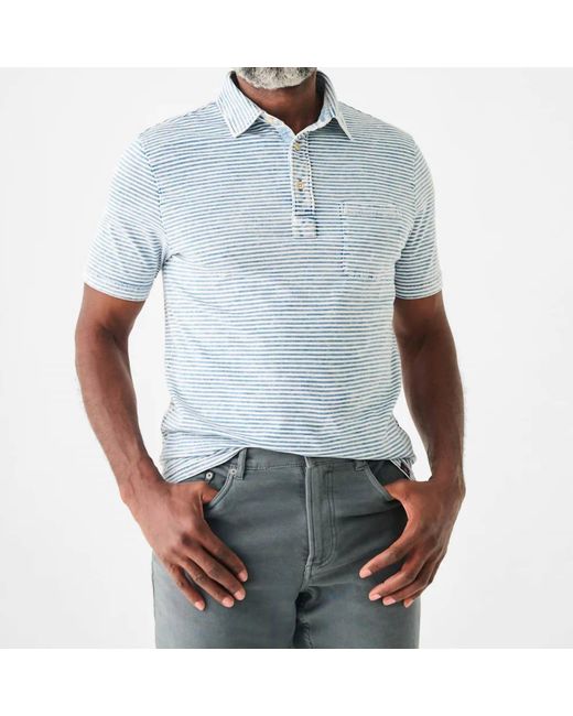 Faherty Brand Blue Short-sleeve Indigo Polo for men