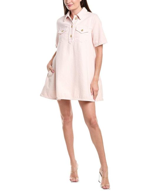 Ganni Pink Heavy Denim Mini Dress