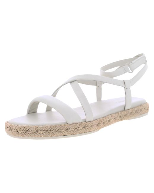 Vince White Smith Leather Slingback Espadrilles