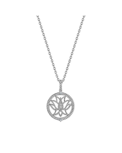 Judith Ripka Metallic Little Jewels White Topaz Lotus Flower Pendant Necklace