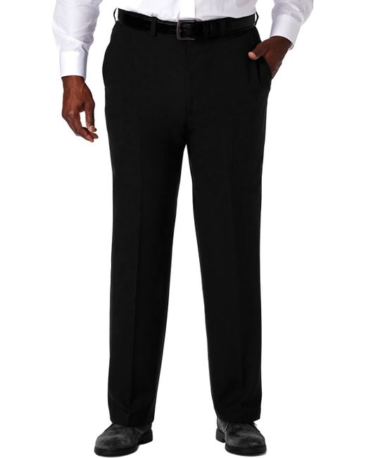 Haggar Black Big & Tall Pro Gabardine Classic-fit No-iron Dress Pants for men
