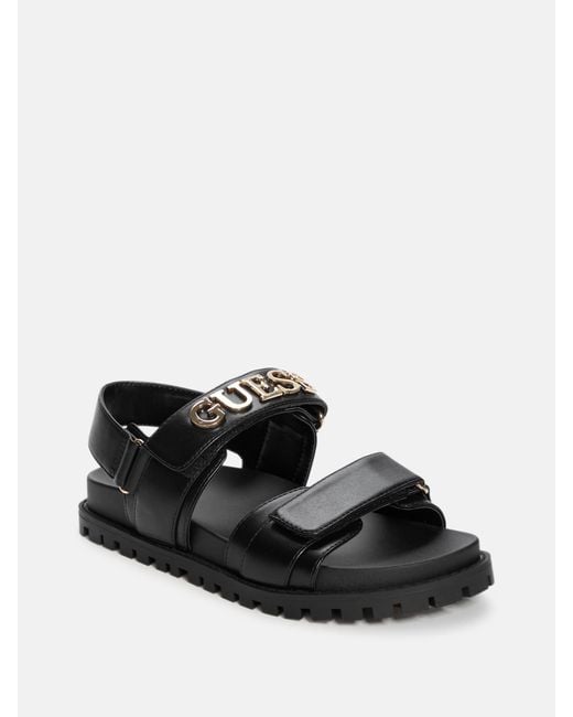 Guess Black Senora Lug Sole Sandals