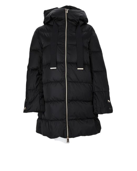 Herno Black A-Shape Quilted Adjustable Down Coat