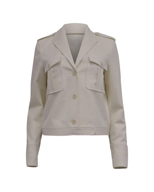 Theory Gray Button-Down Cropped Jacket