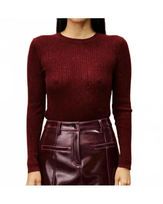 FRNCH Red Geranium Sequined Sweater