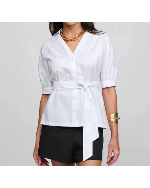 Hinson Wu White Luca Elbow Sleeve Shirt