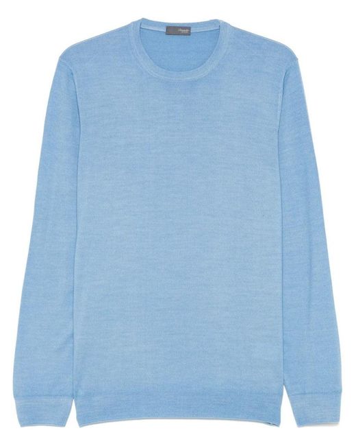 Drumohr Blue Wool Sweater With Full Neck for men