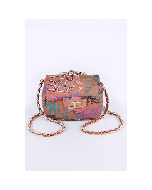 Fashnzfab Red Mini Grafitti Swing Bag