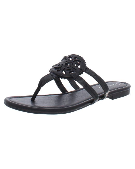 Circus by Sam Edelman Canyon Laser Cut Flat Sandals in Black | Lyst