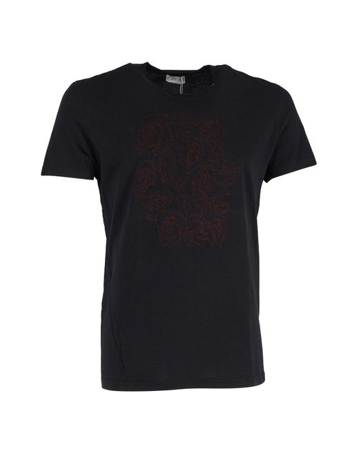 Dior Black Rose-print T-shirt for men
