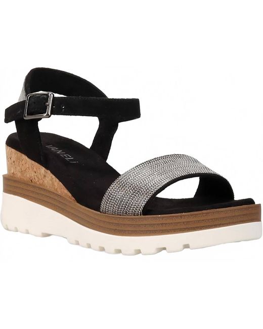 Vaneli Black Cedra Suede Platform Sandals