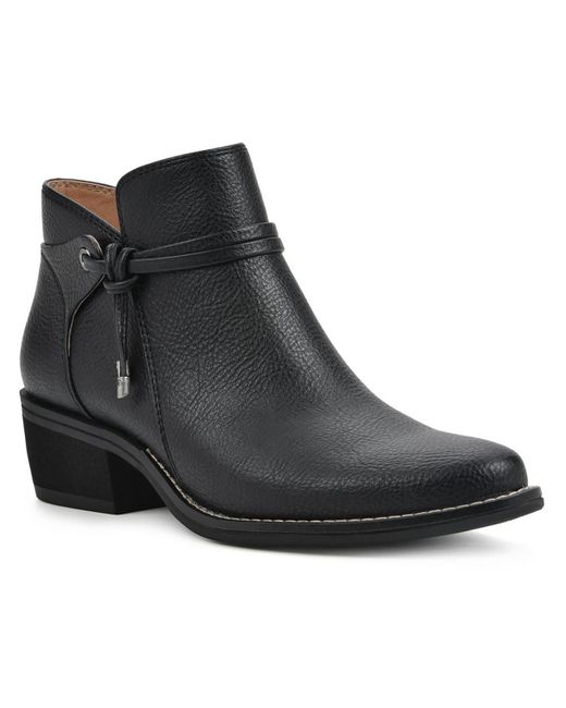 White Mountain Black Althorn Manmade Ankle Boots
