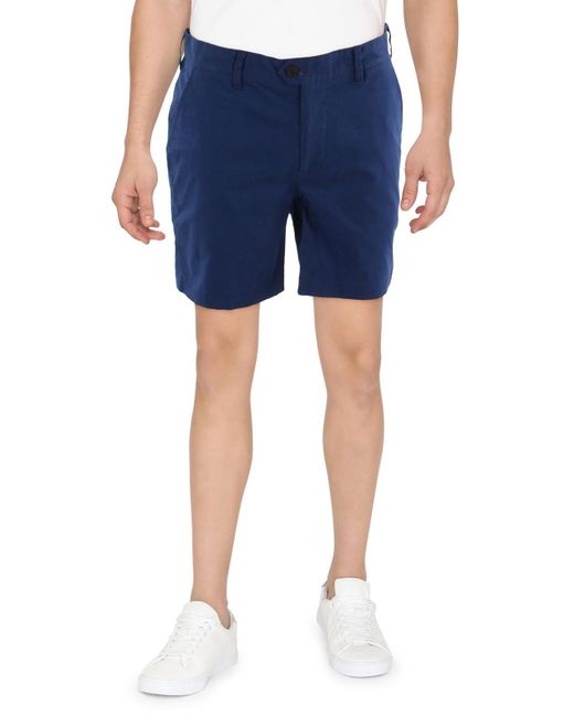 Lords of Harlech Blue Flat Front Solid Casual Shorts for men