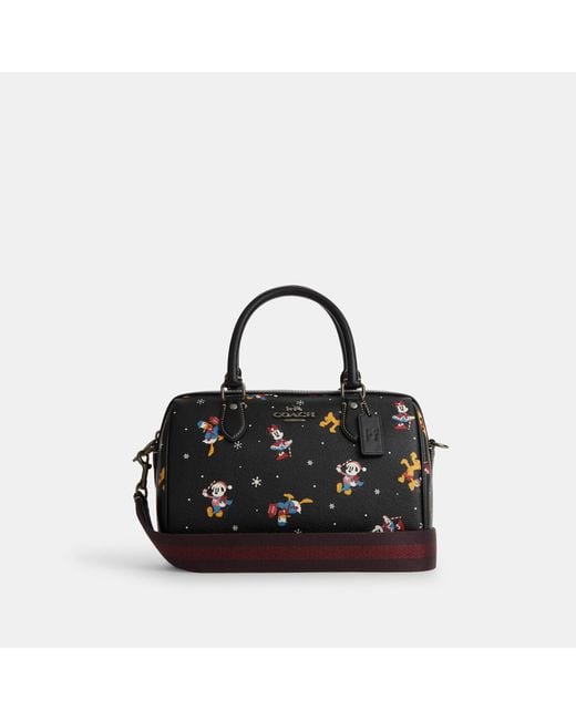 Coach rowan satchel with rose bouquet print 2025