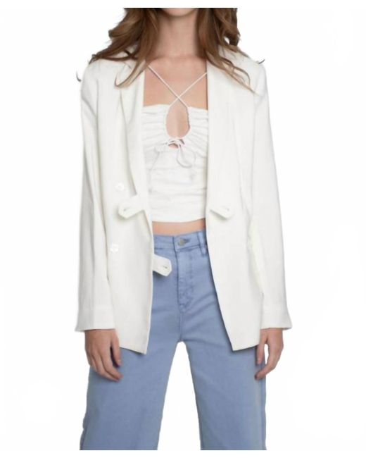 Nicole Miller White Feather Crepe Blazer
