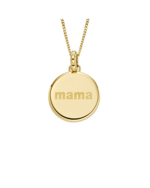 Fossil Metallic Mothers Day Locket -tone Stainless Steel Pendant Necklace