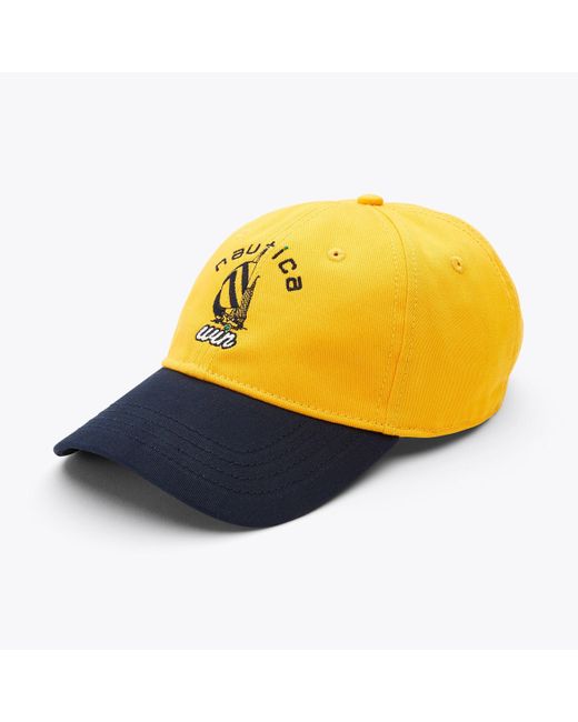 Nautica Yellow Eddie Win X Logo Cap for men