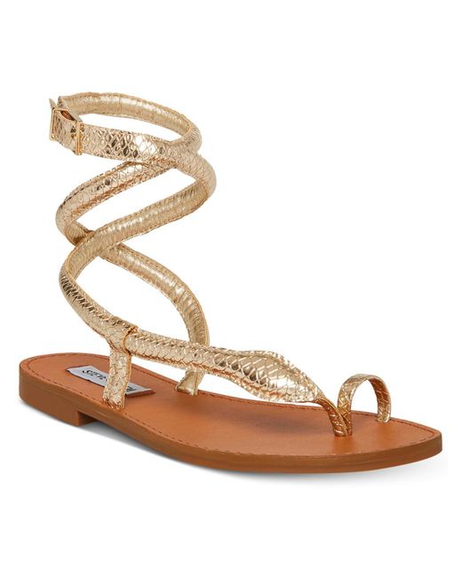 Steve Madden Metallic Scales Flat Strappy Ankle Strap