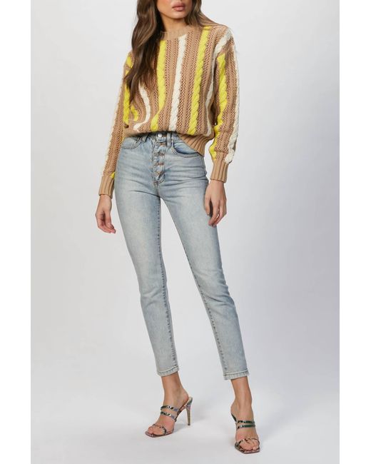 MSGM Blue Cable-Knit Sweater