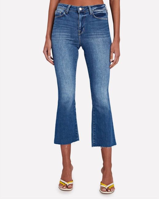 L'Agence Blue Kendra High Rise Crop Flare Jean