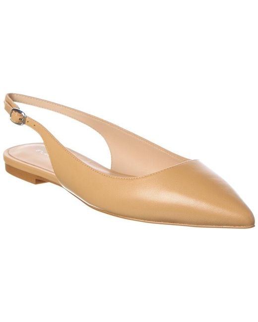 Stuart Weitzman Natural Mara Leather Slingback Flat