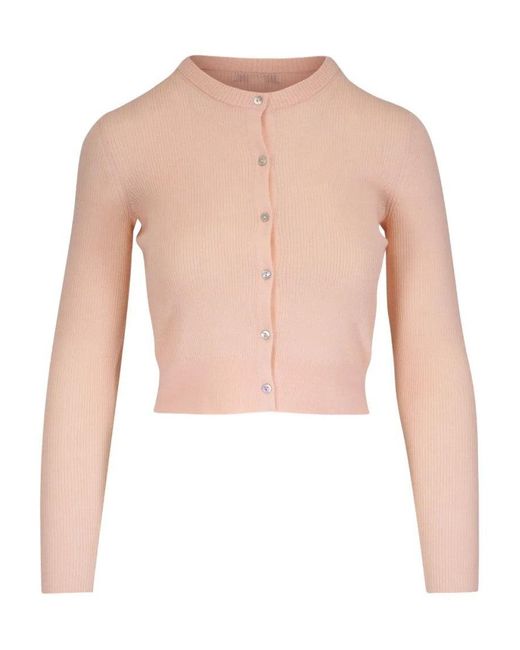 Vince White Slim Rib Shell Button Cardigan