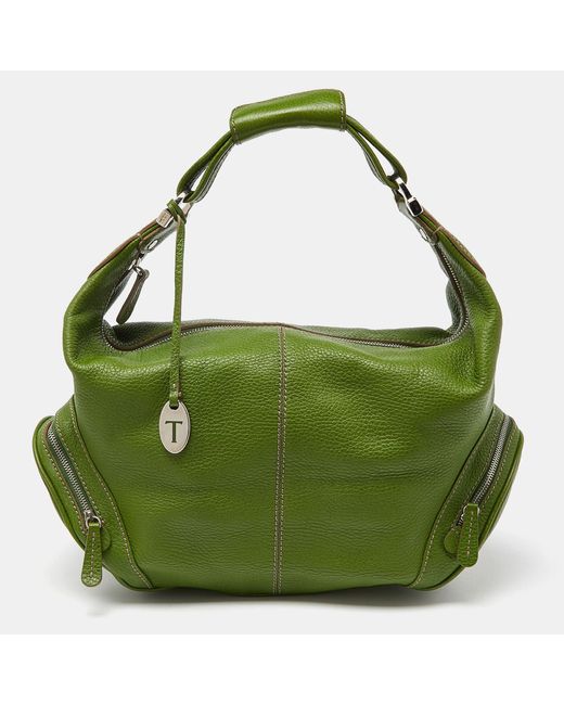 Tod's Green Leather Charlotte Hobo