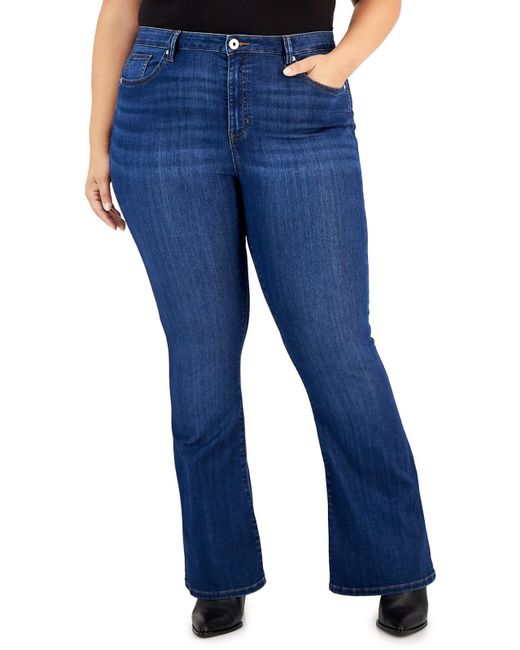 Celebrity Pink Blue Plus Stretch High-rise Flare Jeans