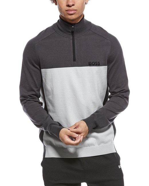 Boss Gray Hydro 1/4-Zip Pullover for men