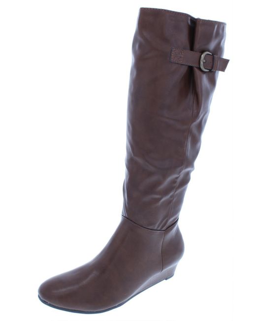 Style & Co. Rainne Faux Leather Knee-high Riding Boots in Purple | Lyst