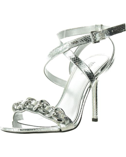 MICHAEL Michael Kors Metallic Asha Snake Print Leather Pumps