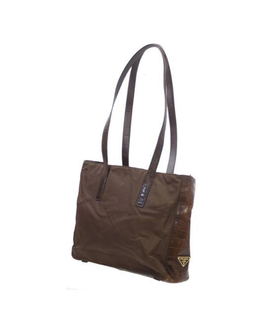 Prada Brown Synthetic Shoulder Bag (pre-owned)