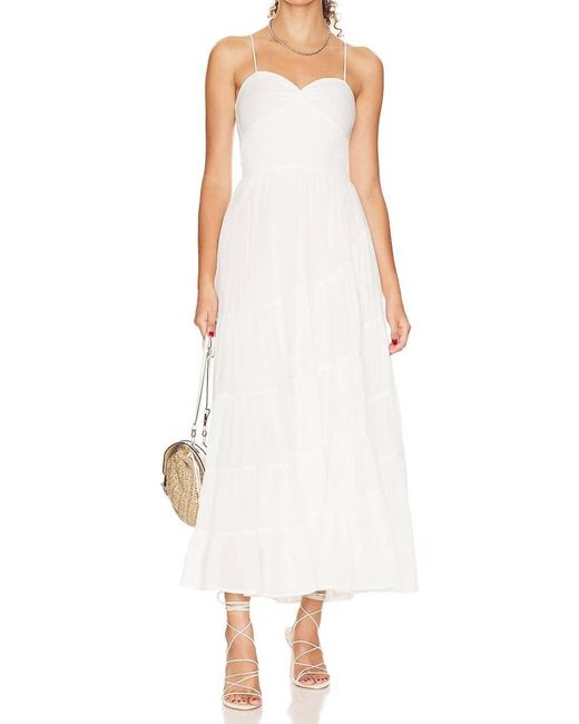 Free People White Sundrenched Printed Maxi Dress