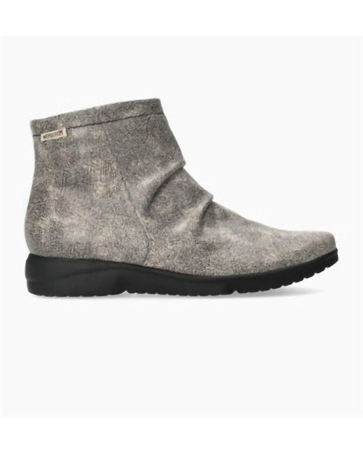 Mephisto Gray Rezia Ruched Ankle Boots