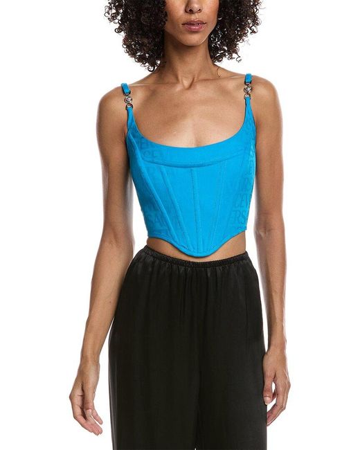 Versace Blue Corset Top