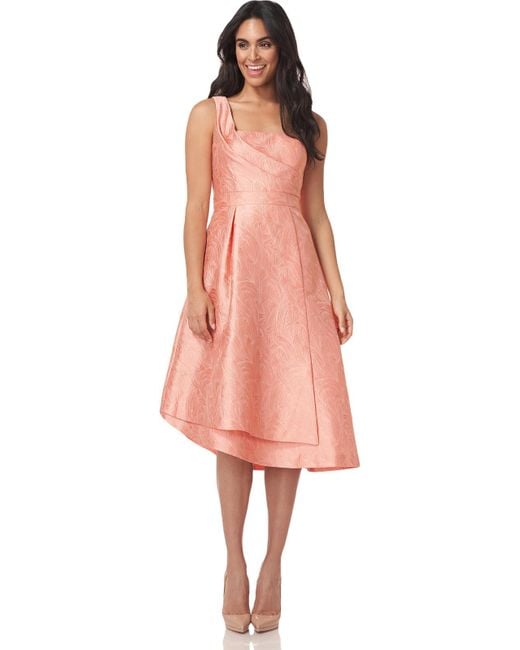 Kay Unger Pink Tiegan Baroque Maxi Cocktail And Party Dress