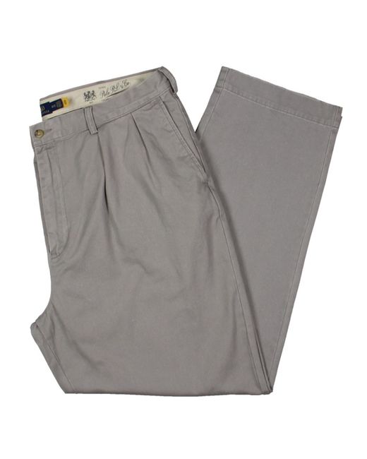 Lauren by Ralph Lauren Gray Mid Rise Relaxed Fit Chino Pants for men