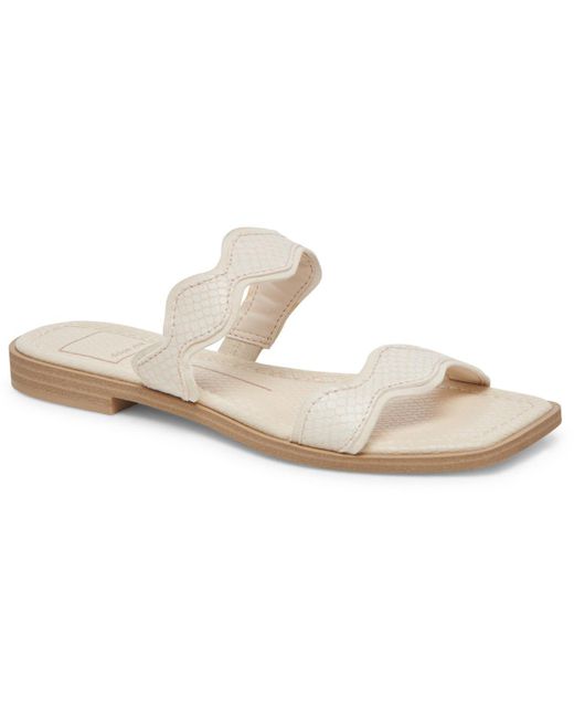 Dolce Vita White Ilva Low Metallic Slide Sandals